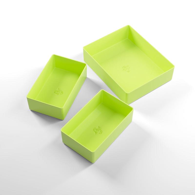 Gamegenic - Token Silo Card Add-On Tray 3-Pieces 96 mm x 76 mm x 24 mm - Lime