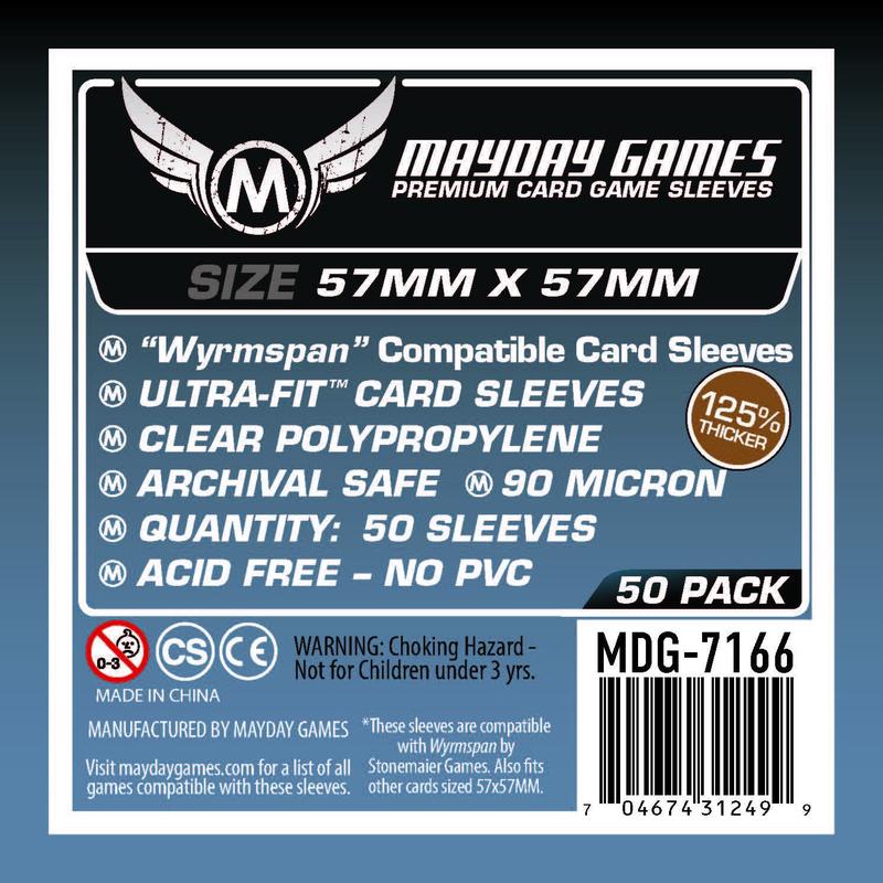 Mayday 57mm x 57mm Wyrmspan Compatible Card Sleeves (50 pack)