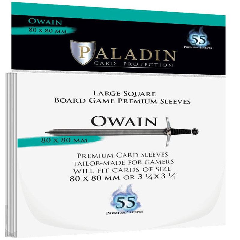 Paladin - Premium Owain Card Sleeves 55-Pieces 80 mm x 80 mm Size - Clear