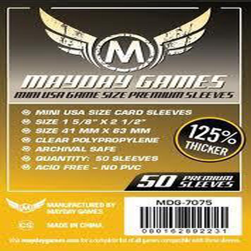 Premium Mini USA Sleeves (Pk of 50) 41 MM x 63 MM (Dark Yellow)
