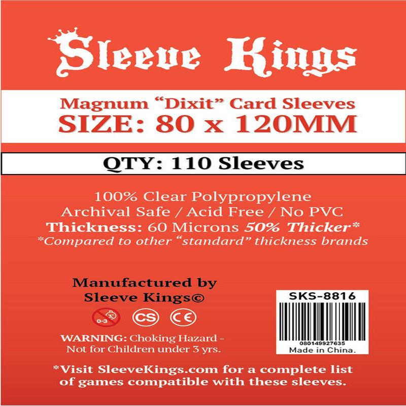 Sleeve Kings - Dixit Magnum Board Game Card Sleeves 110-Pieces 80 mm x 120 mm Size - Clear