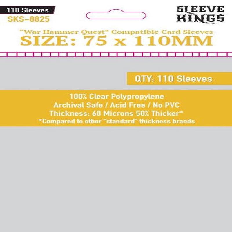Sleeve Kings - War Hammer Quest Compatible Board Game Sleeves 110-Pieces 75 mm x 110 mm Size