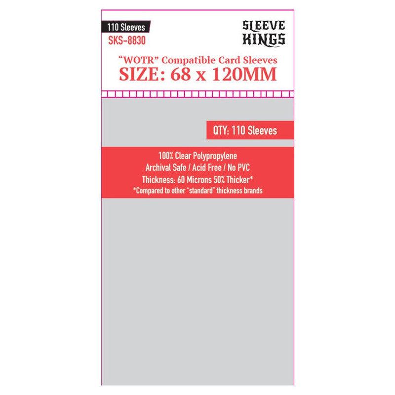 Sleeve Kings - WOTR Perfect Compatible Board Game Card Sleeves 110-Pieces 68 mm x 120 mm Size - Clear