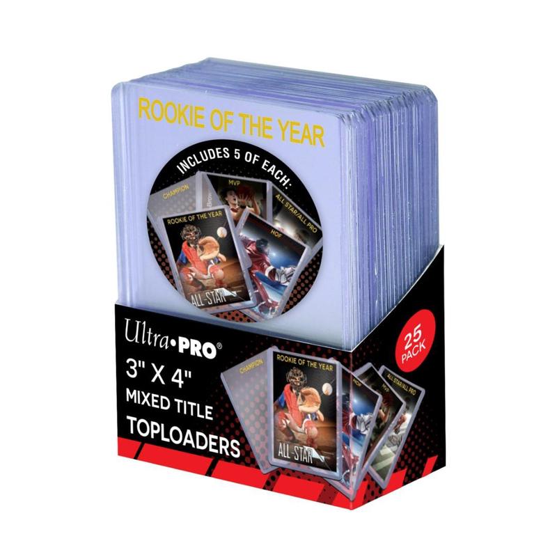Ultra Pro Mixed Title Toploader Card Sleeves 25-Piece Set 3-Inch X 4-Inch