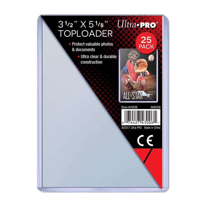 Ultra Pro Toploaders Oversized Rigid Card Sleeves 25-Piece Set 3-1/2" x 5-1/8"