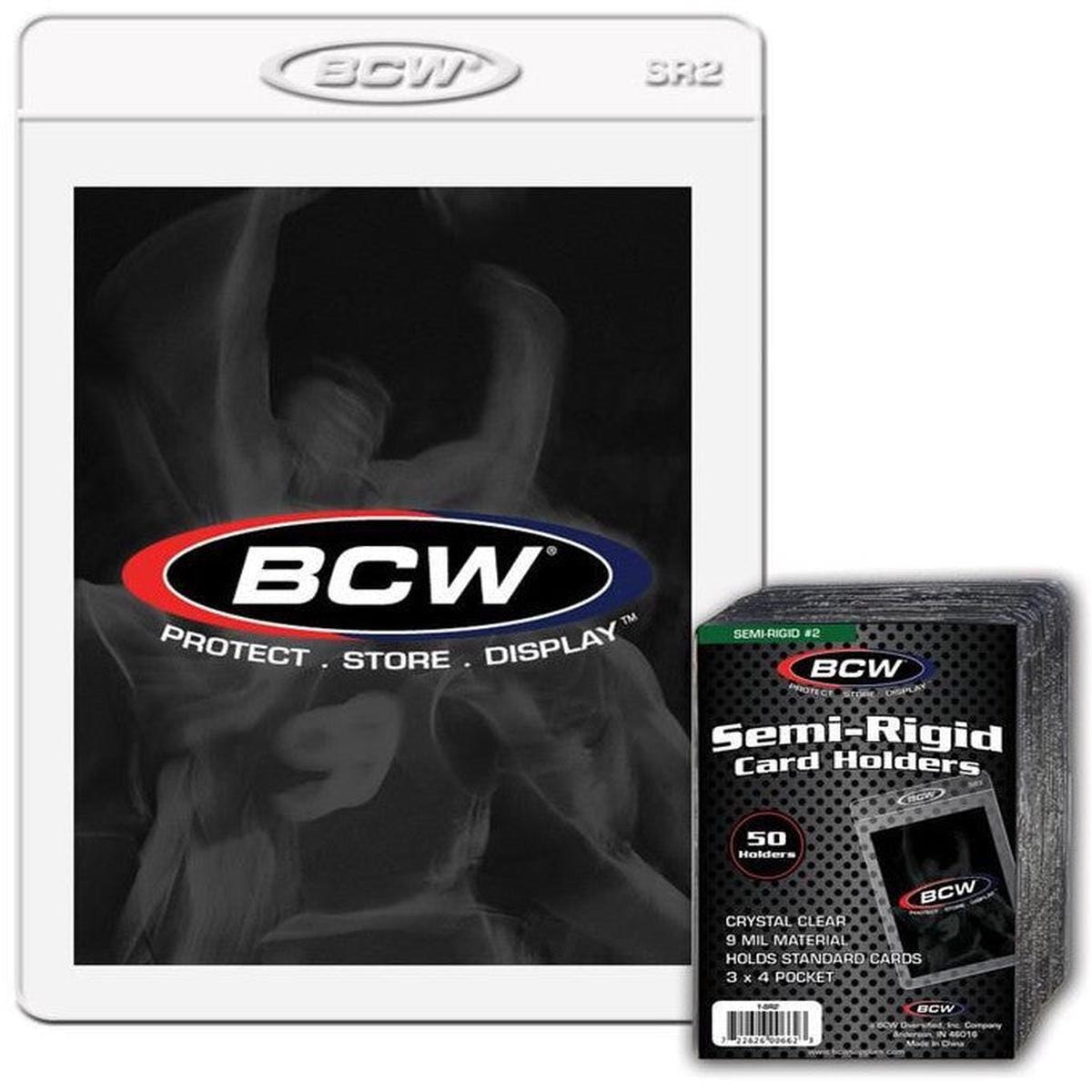 BCW Semi Rigid Card Holder #2 (3 x 4 1/2) (50 Holders Per Pack)