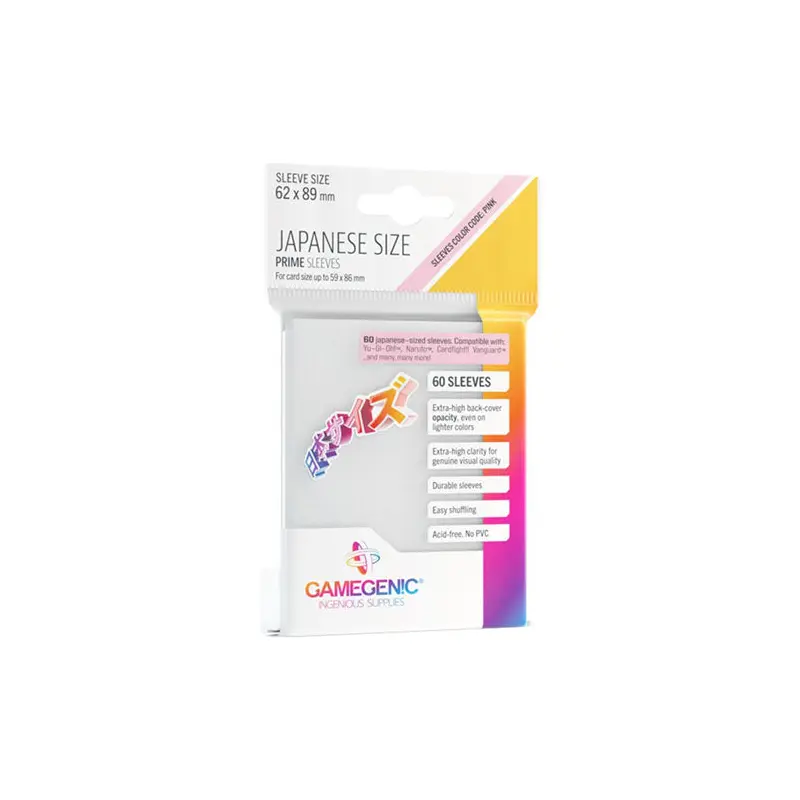 Gamegenic Prime Japanese Sized Sleeves (60) - White