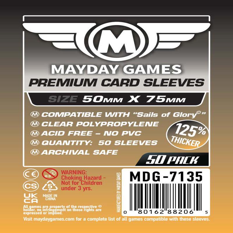 Mayday 50mmx 75mm premium custom card sleeves