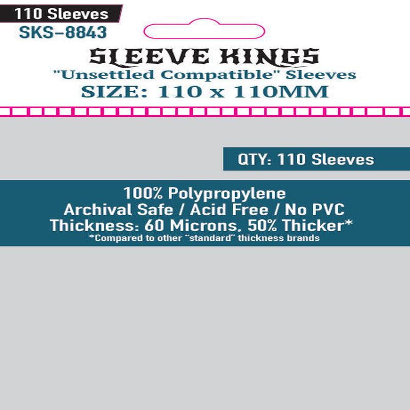 Sleeve Kings - Unsettled Compatible Board Game Sleeves 110-Pieces 110 mm x 110 mm Size
