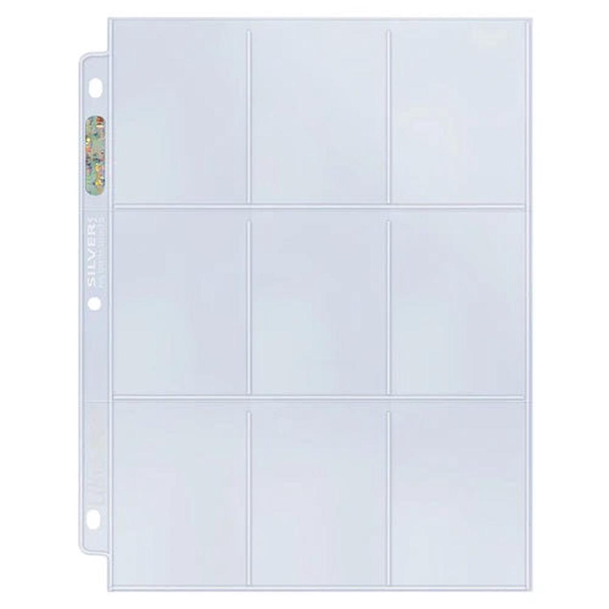 Ultra Pro: 9-Pocket Silver Series Page for Standard Size Cards - AMZ Bundle 25 Pack