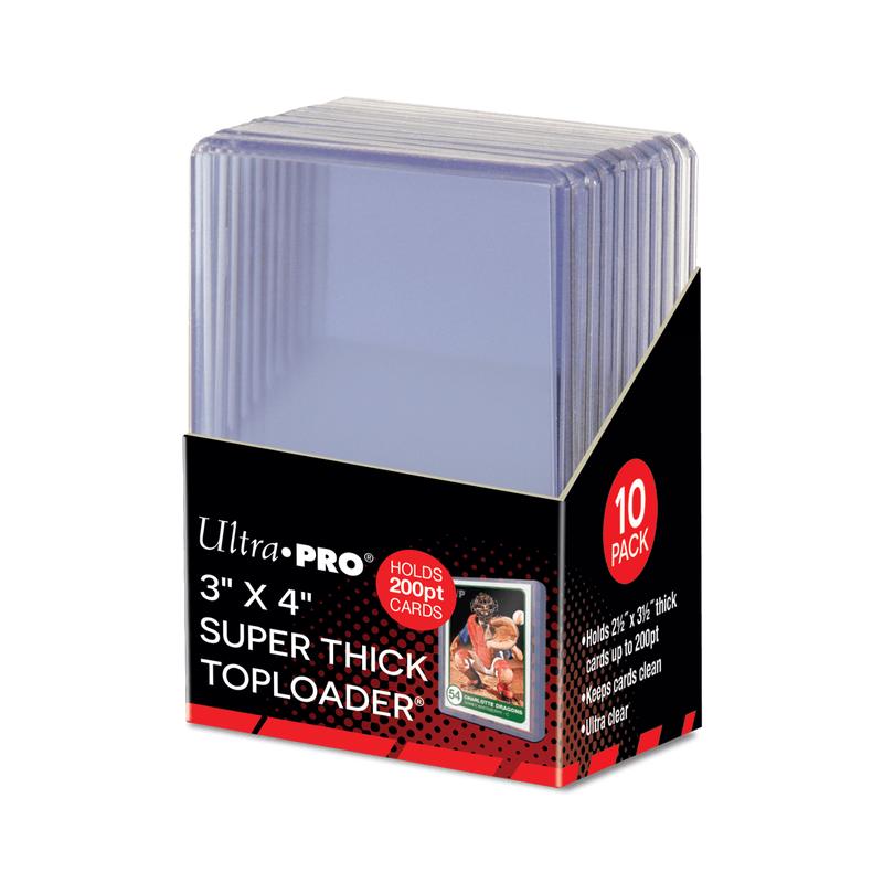 Ultra Pro UP15286 Super Thick 200PT Toploader 10-Piece Set 3" x 4"