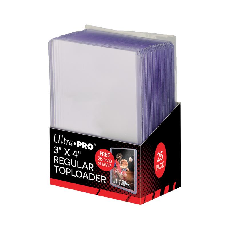 Ultra Pro UP81579 Clear Regular Toploaders and Soft Sleeves 25-Piece Set 3" x 4"