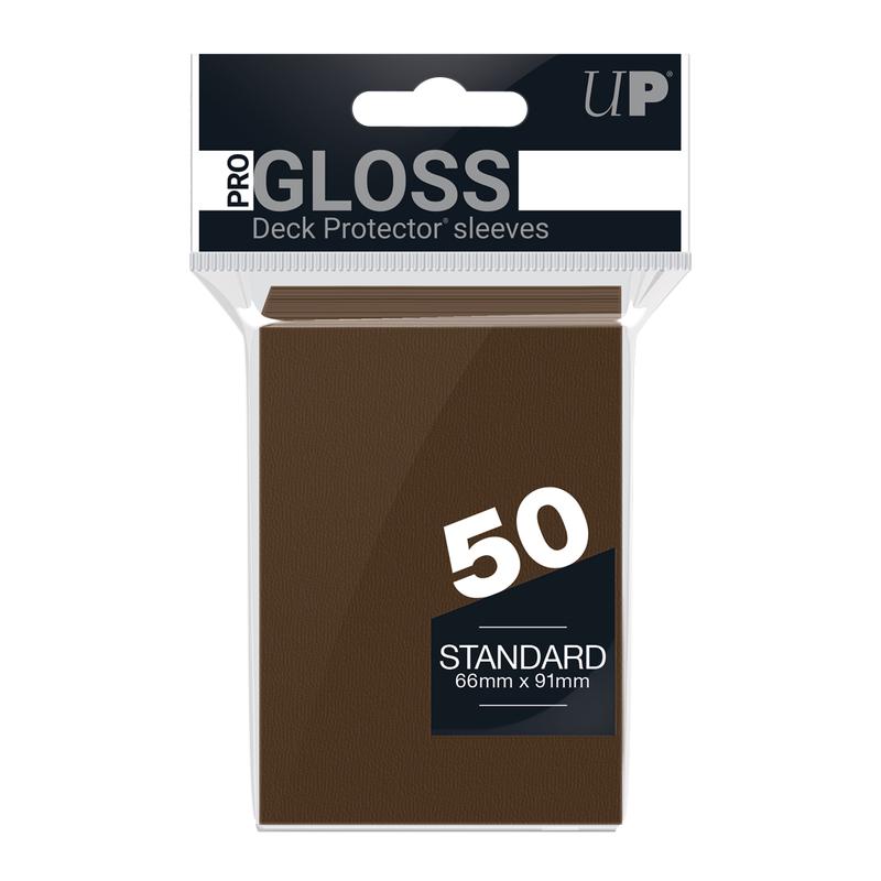 Ultra Pro UP84027 PRO-Gloss Standard Deck Protector Sleeves 50-Piece Set - Brown