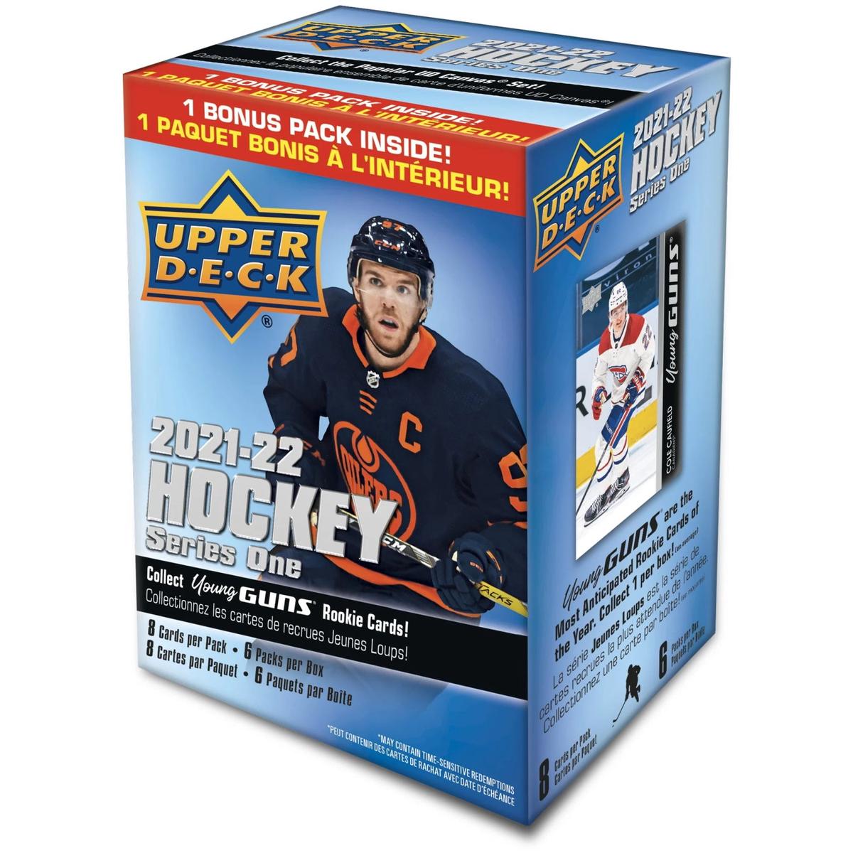 2021-22 Upper Deck Series 1 Hockey Blaster Box - 6 Packs + 1 Bonus Pack