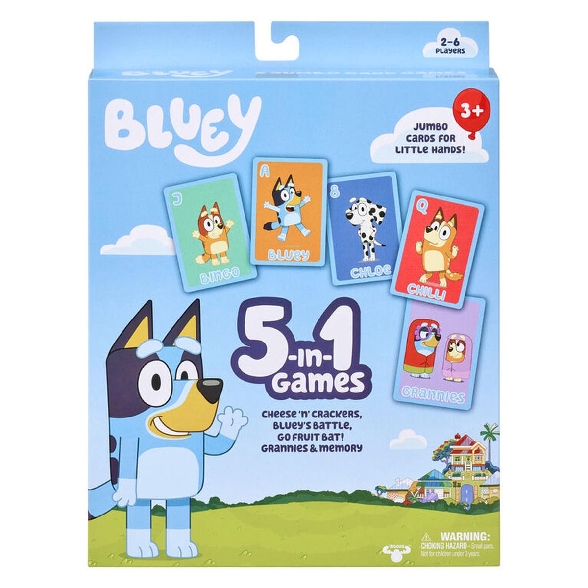 Bluey - 5 in 1 Card Game Set - Ages 3+