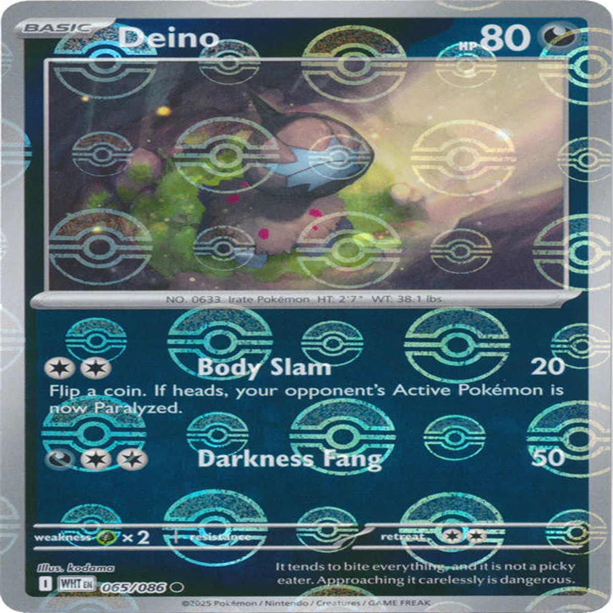 Deino (Poke Ball Pattern) - 065086 - SV White Flare (WHT)