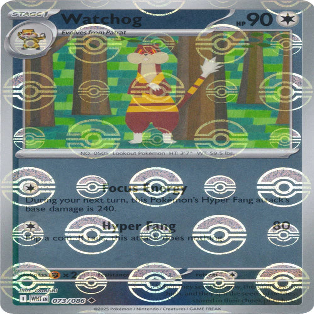 Watchog (Poke Ball Pattern) - 073086 - SV White Flare (WHT)