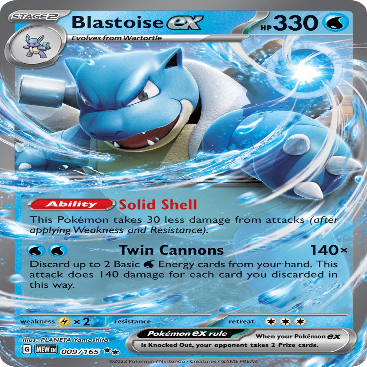 Blastoise ex - 009/165 - SV: Scarlet & Violet 151 (MEW) - Double Rare