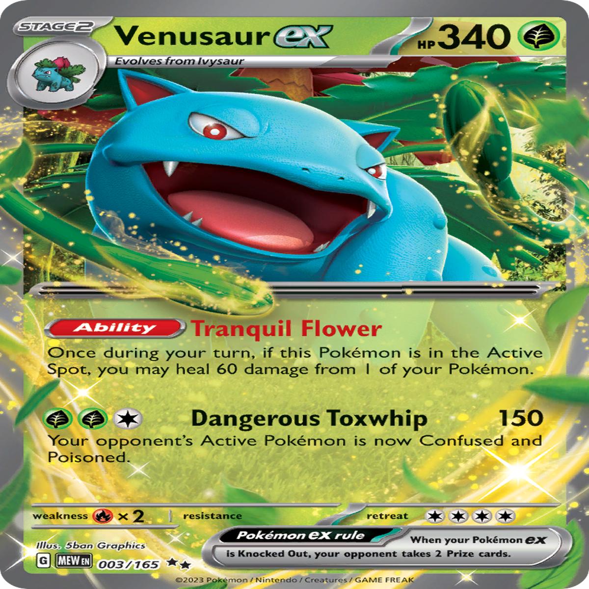 Venusaur ex - 003/165 - SV: Scarlet & Violet 151 (MEW) - Double Rare