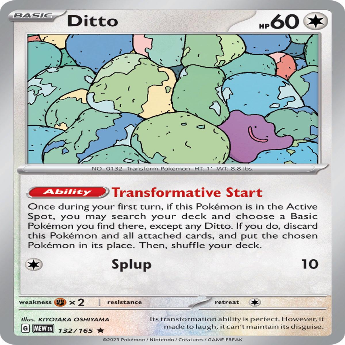 Ditto - 132/165 - SV: Scarlet & Violet 151 (MEW) - Reverse Holofoil