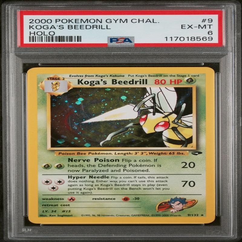 2000 Pokmon Gym Challenge Koga's Beedrill #9/132 Holo PSA 6