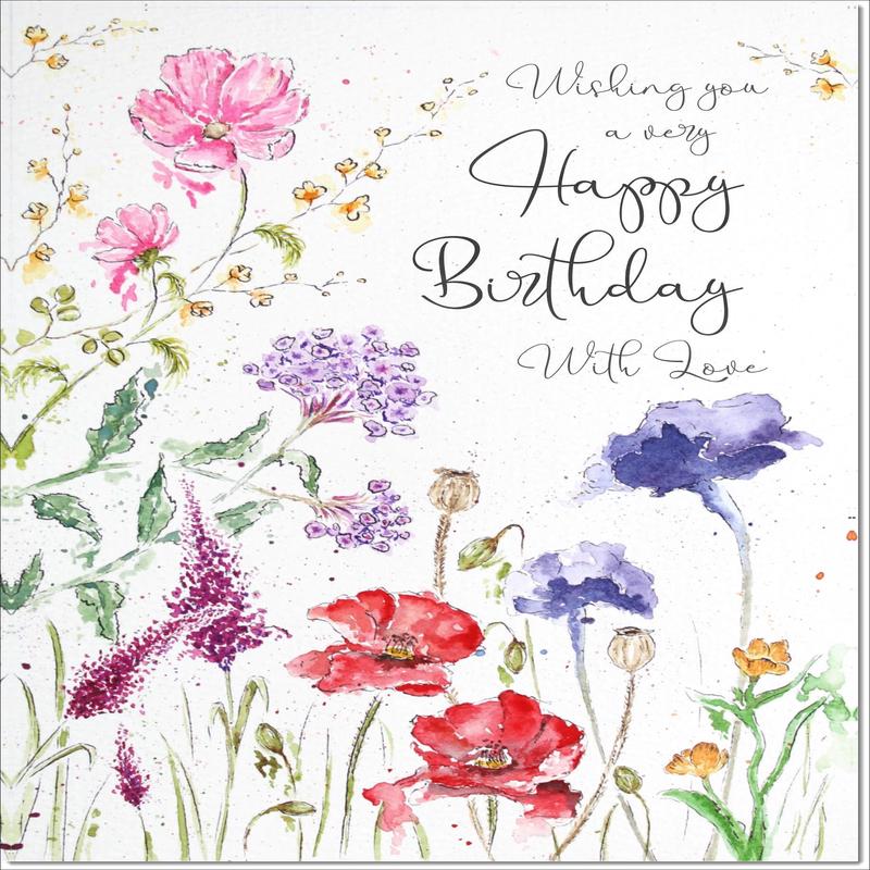 Birthday Card for Her Traditional Wildflowers Spring Flowers