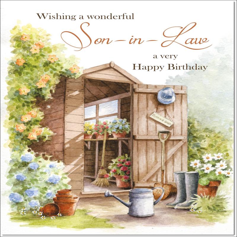 Son-in-Law Birthday Card Garden Shed