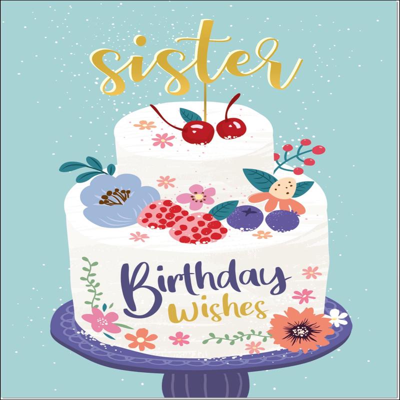 Sister Birthday Card Birthday Cake Topper