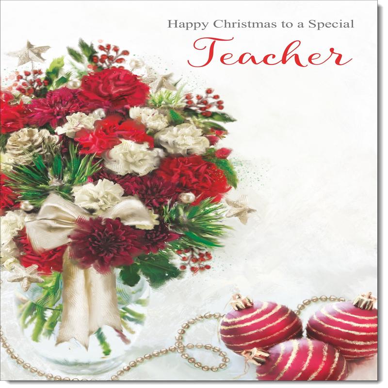 Teacher Christmas Card Christmas Bouquet