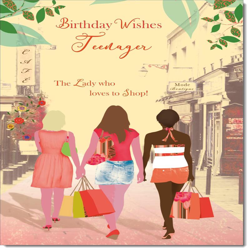 Teenager Birthday Card for Boy Shopping