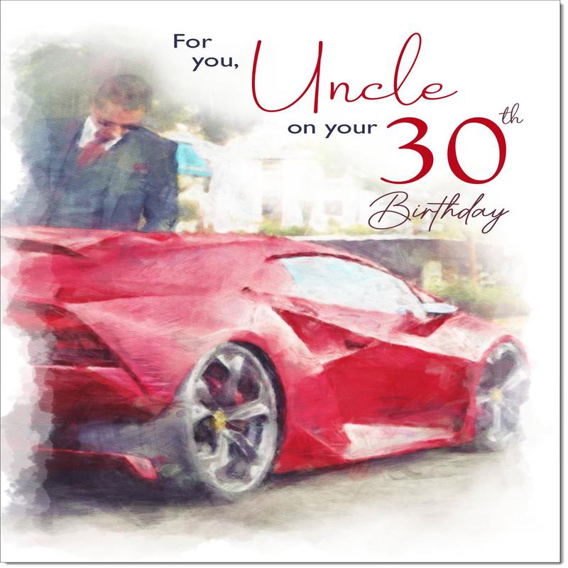 Uncle 30th Birthday Card Age 30 Supercar