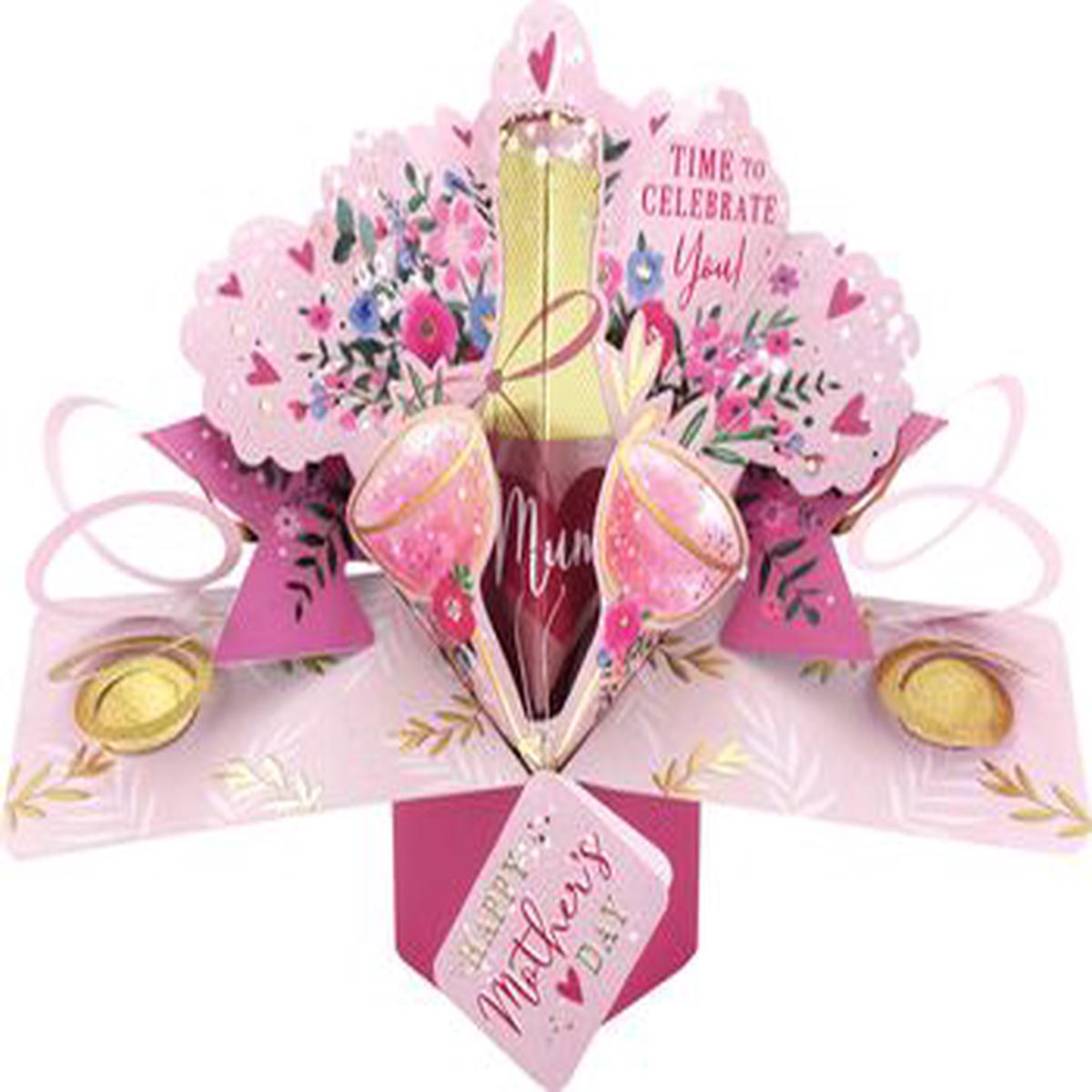 Prosceeo Bottle & Glasses - Mother's Day Pop-Up Card /