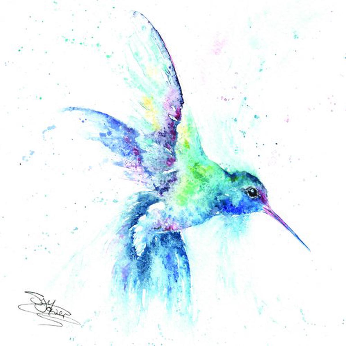 SANDI MOWER - BLANK (KINGFISHER) GREETING CARD