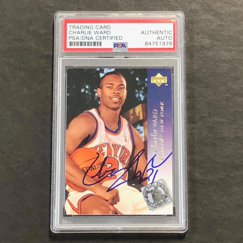 1994-95 Upper Deck #197 Charlie Ward Signed Card PSA AUTO Slabbed Knicks