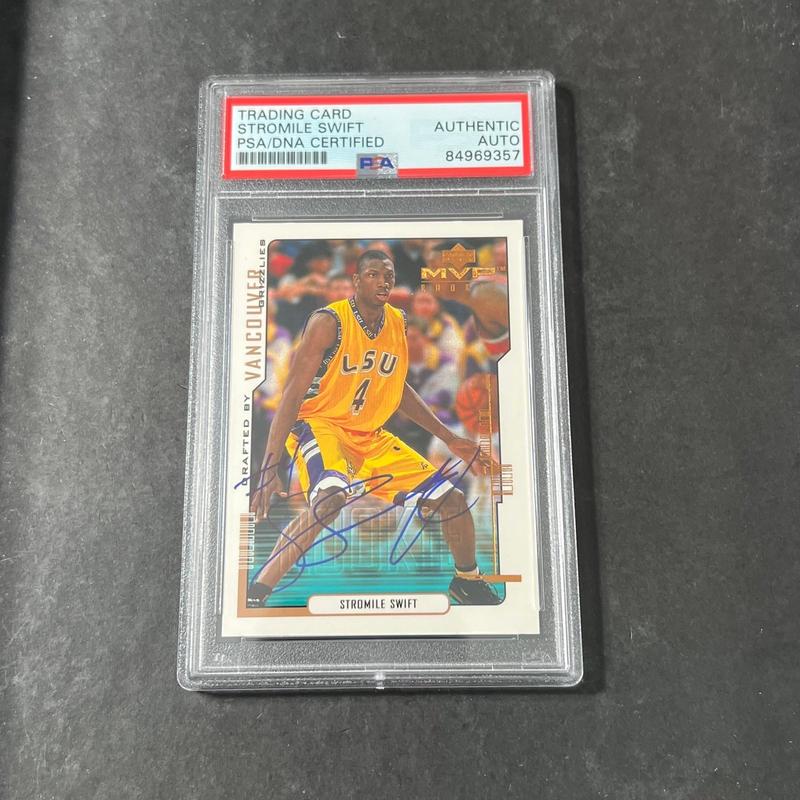 1999-00 Upperdeck MVP Rookie #194 Stromile Swift Signed Card PSA Slabbed Auto Ti