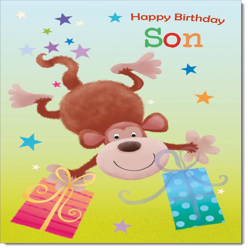 Son Birthday Card Monkey