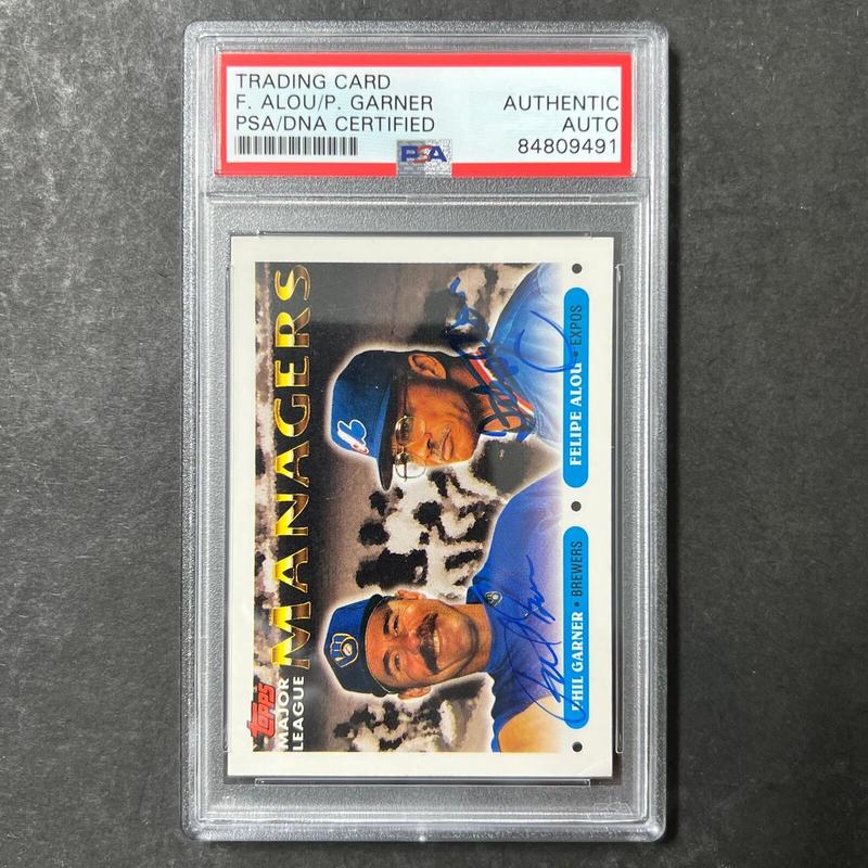 1993 Topps Managers #508 Felipe Alou/Phil Garner Signed Card AUTO PSA Slabbed Ra