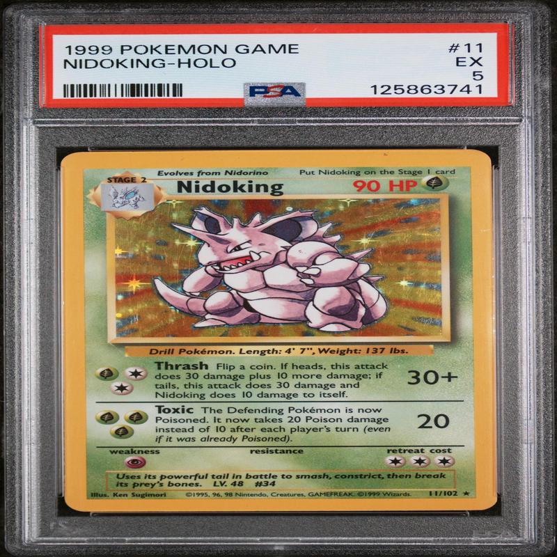 1999 Pokemon Base Set Holo Nidoking #11 PSA 5