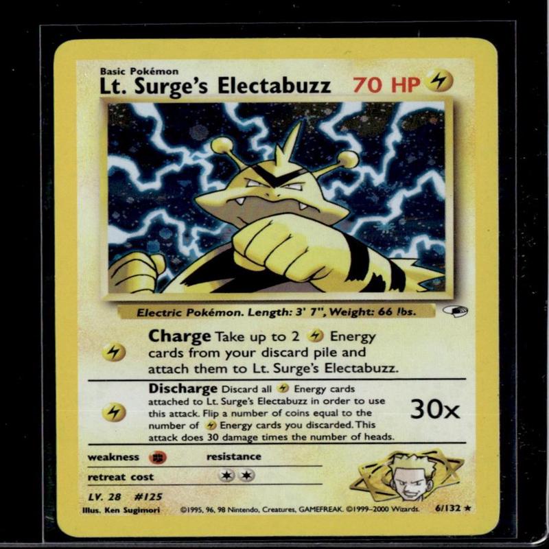 2000 Pokemon Gym Heroes #6/132 Lt. Surge's Electabuzz Holo