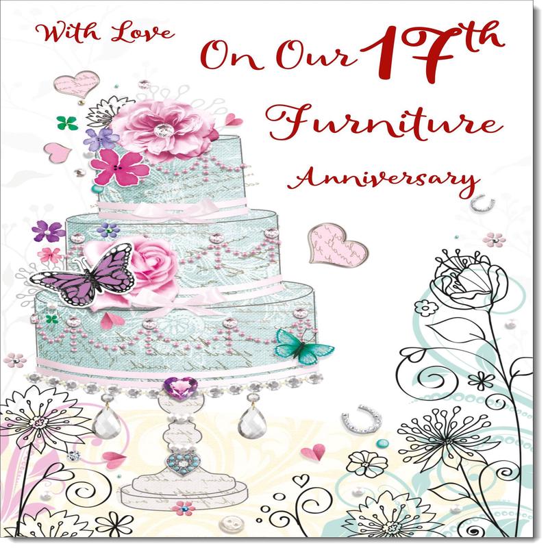 Our Furniture 17th Wedding Anniversary Card Wedding Cake