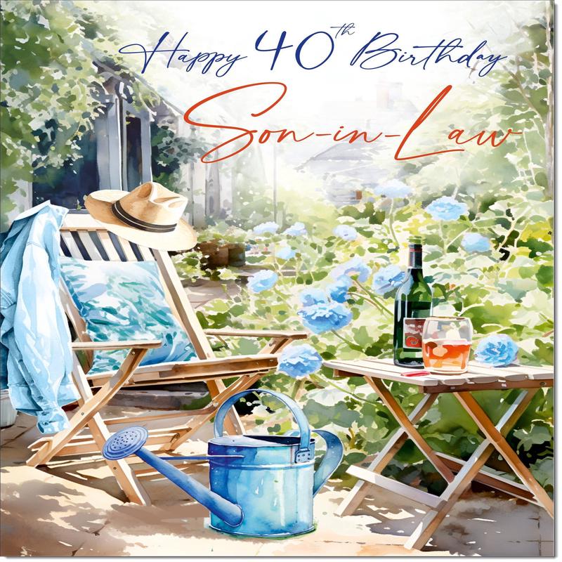 Son-in-Law 50th Birthday Card Age 50 Relax in the Garden