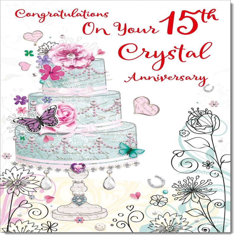 Your Crystal 15th Wedding Anniversary Card Wedding Cake