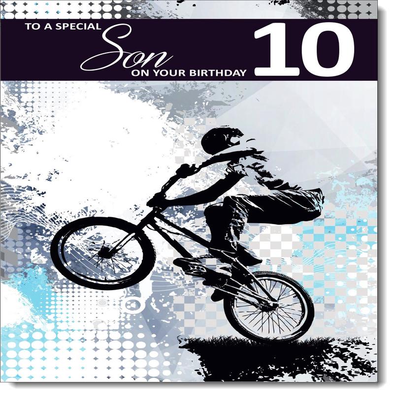Son 10th Birthday Card Age 10 BMX Bike