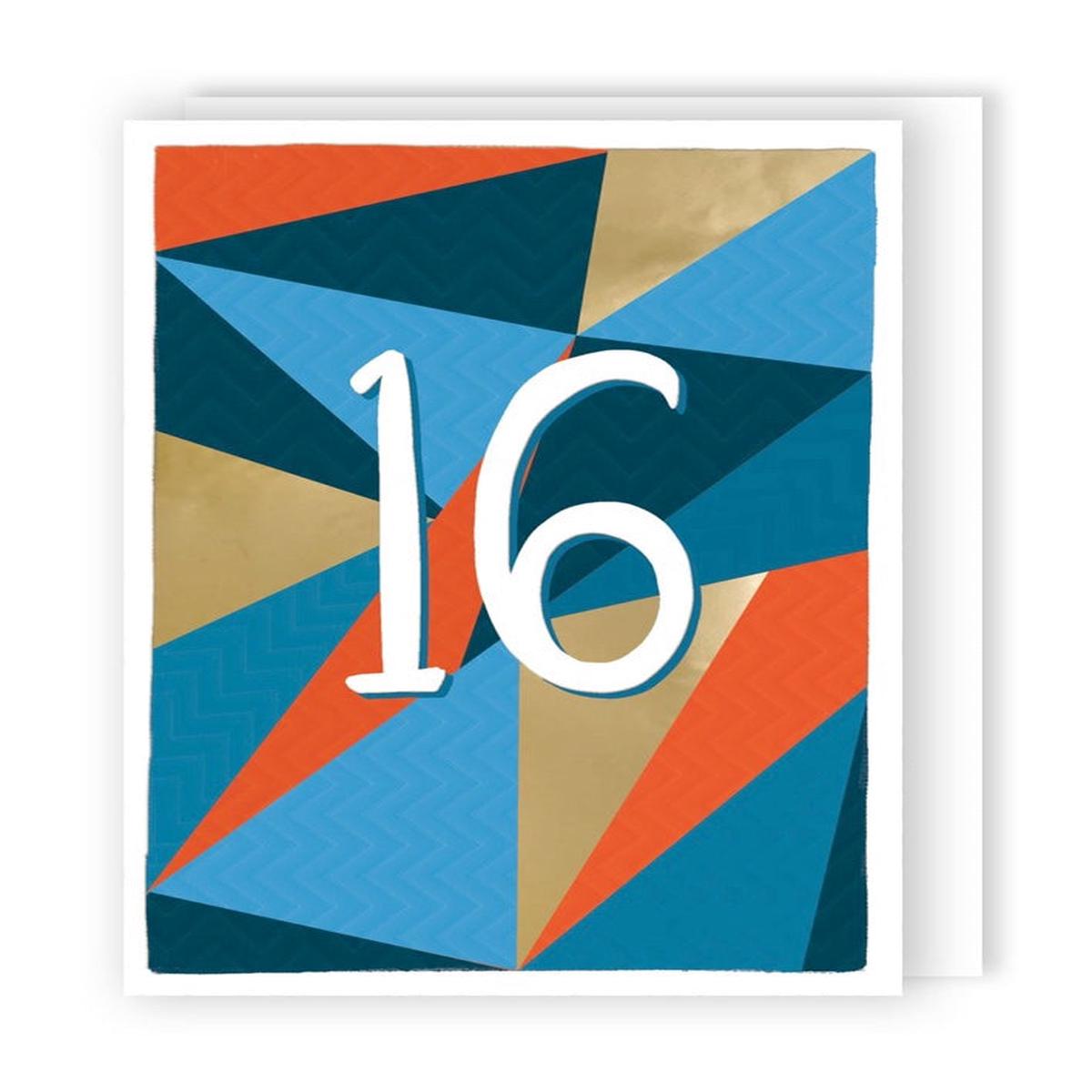 16th -16 Geometric Birthday card