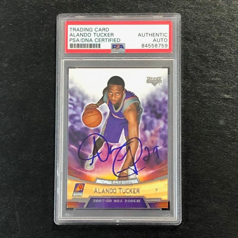 2007-08 Upper Deck Rookie Box Set #25 Alando Tucker Signed Card AUTO PSA/DNA Sla