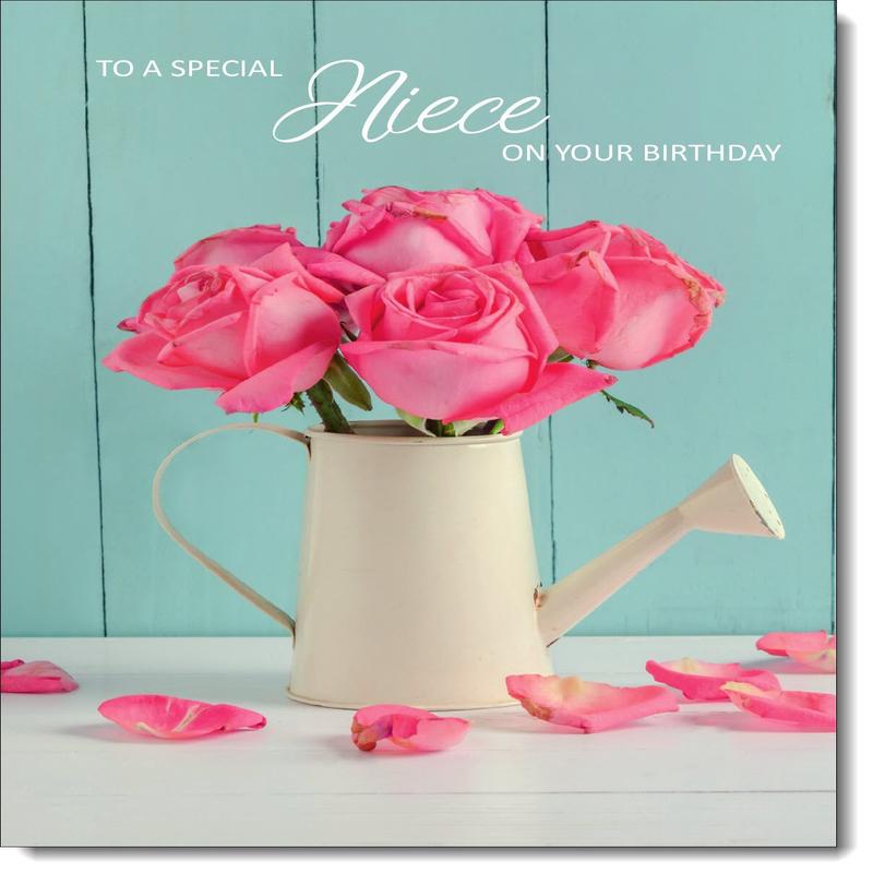 Niece Birthday Card Pink Roses