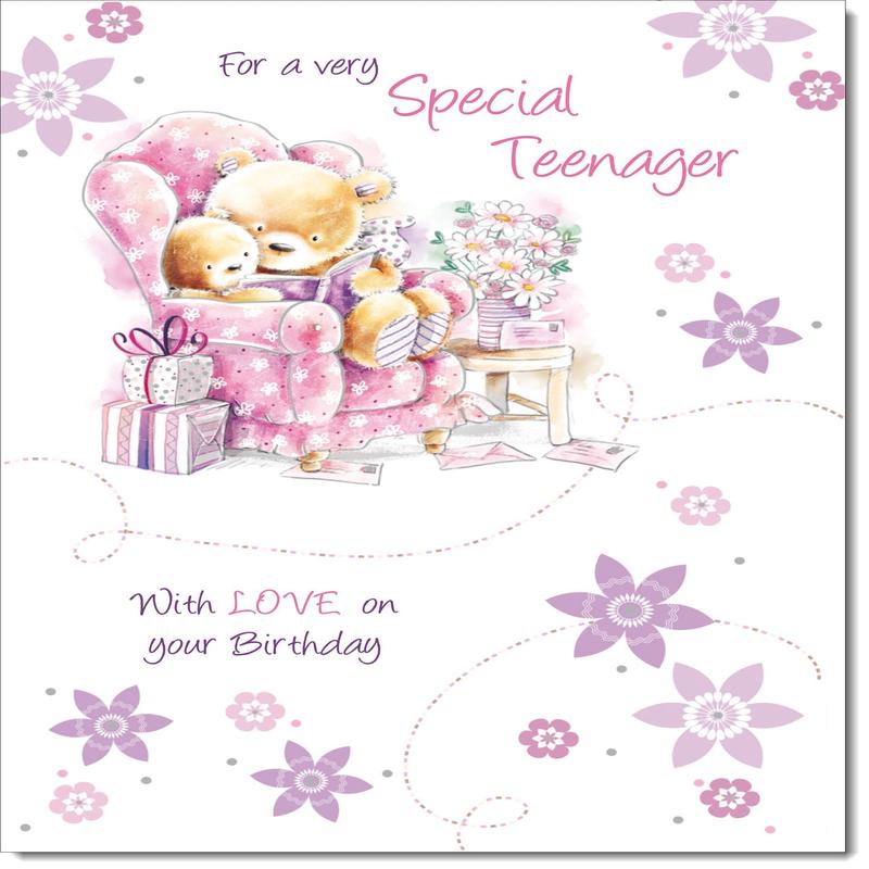 Teenager Birthday Card for Boy Cute Teddy Bear Story