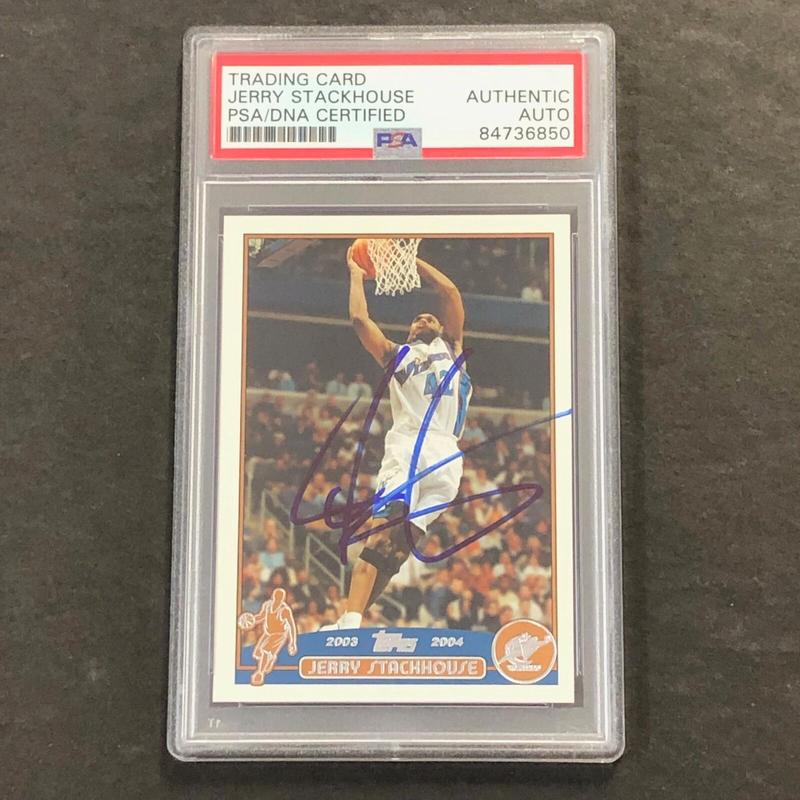 2003 Topps Jerry Stackhouse #52 Signed Card AUTO PSA Slabbed