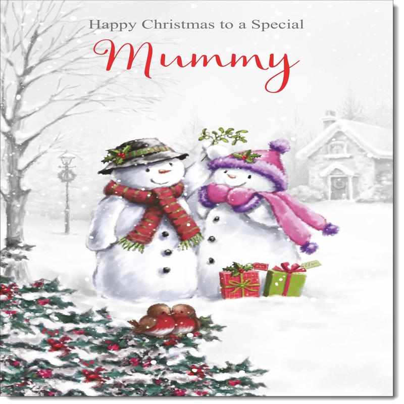Mummy Christmas Card Snowman Couple