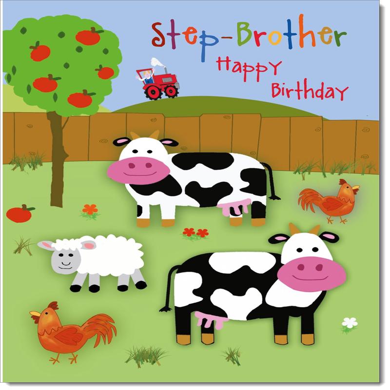 Stepbrother Birthday Card Farm